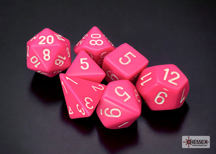 7-Set Cube Opaque Pink with White