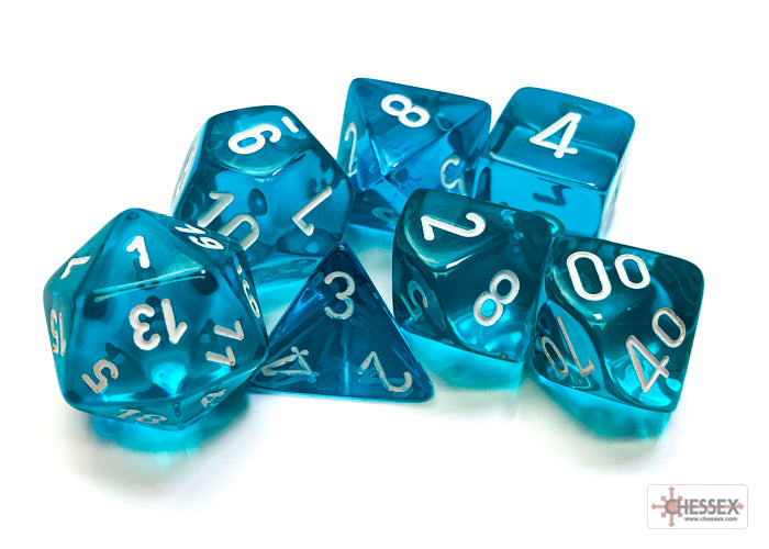 7-Set Cube Translucent Teal with White