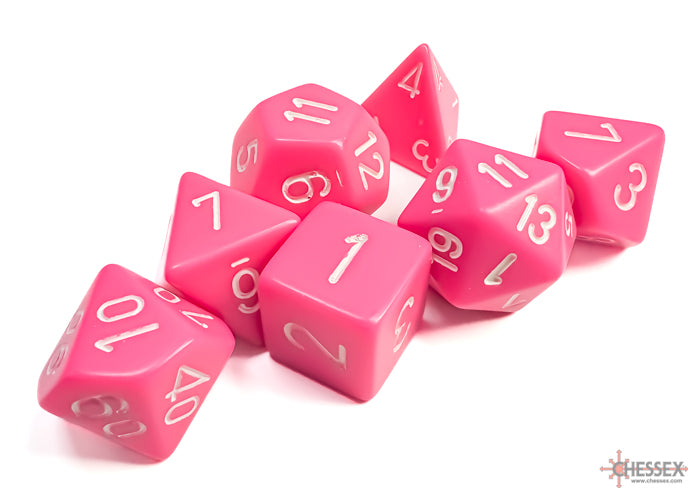 7-Set Cube Opaque Pink with White