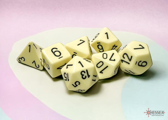 7-set Opaque Polyhedral Pastel Yellow/black