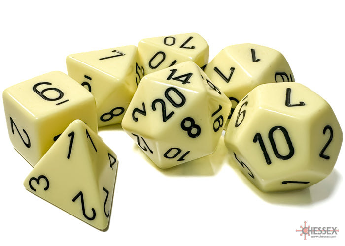 7-set Opaque Polyhedral Pastel Yellow/black