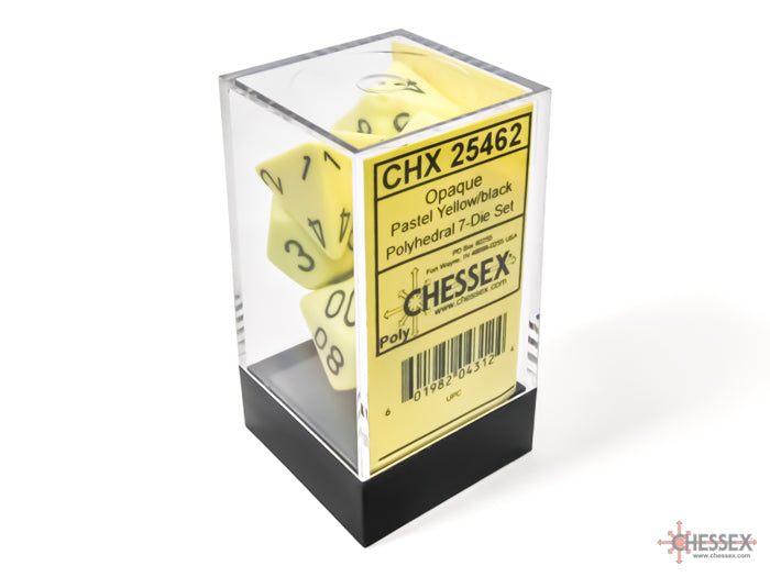 7-set Opaque Polyhedral Pastel Yellow/black