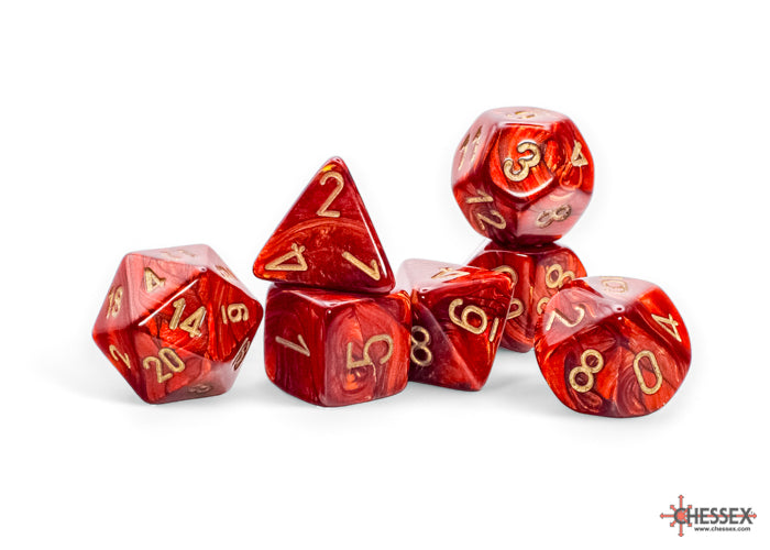 Scarab Mega-hedral Scarlet/gold 7-Die Set