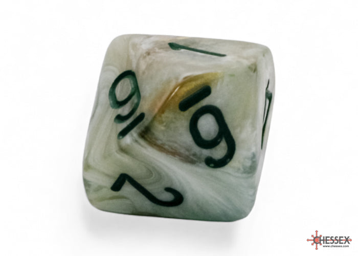 Marble Mega-hedral Green/dark green 7-Die Set