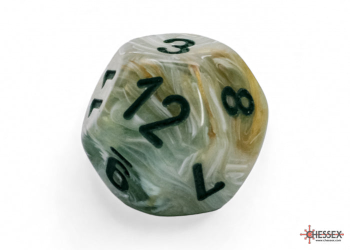 Marble Mega-hedral Green/dark green 7-Die Set
