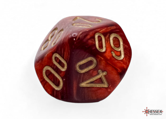 Scarab Mega-hedral Scarlet/gold 7-Die Set
