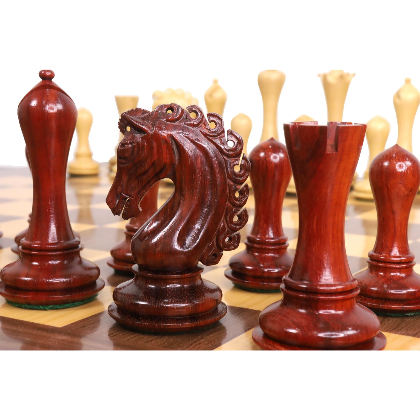 4.6" Avant Garde Luxury Staunton Chess Set- Chess Pieces Only - Triple Weighted - Bud Rosewood & Boxwood