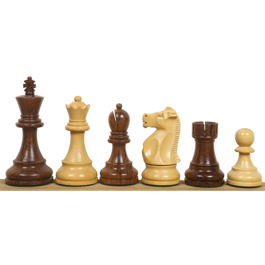 1972 Championship Fischer Spassky Chess Set- Chess Pieces Only - Double Weighted Golden Rosewood & Boxwood