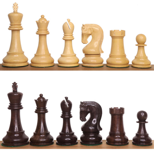 Leningrad Staunton Chess Set- Chess Pieces Only - Rosewood & Boxwood - 4" King