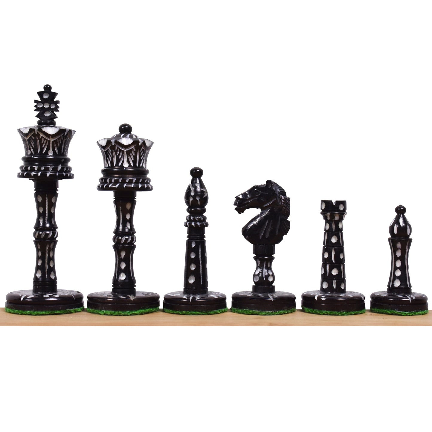 3.6″ Victorian Era Pre Staunton Chess Set- Chess Pieces Only – Camel Bone
