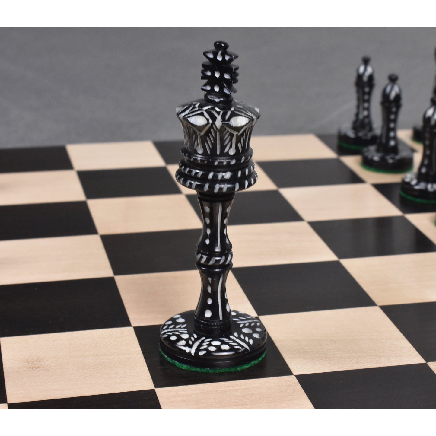 3.6″ Victorian Era Pre Staunton Chess Set- Chess Pieces Only – Camel Bone