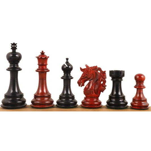 4.6" Prestige Luxury Staunton Chess Set- Chess Pieces Only - Bud Rosewood & Ebony-Triple Weighted