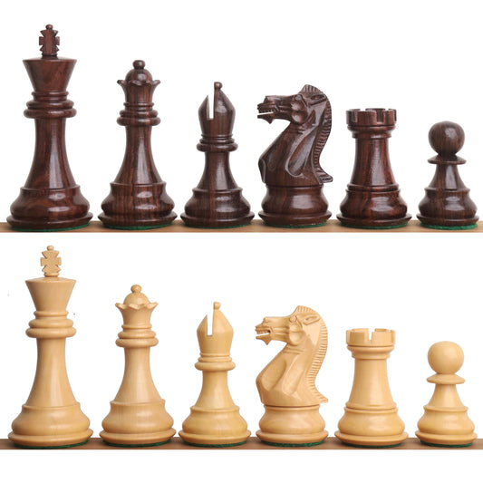 3.9" Professional Staunton Chess Set- Chess Pieces Only - Weighted Rosewood & Boxwood