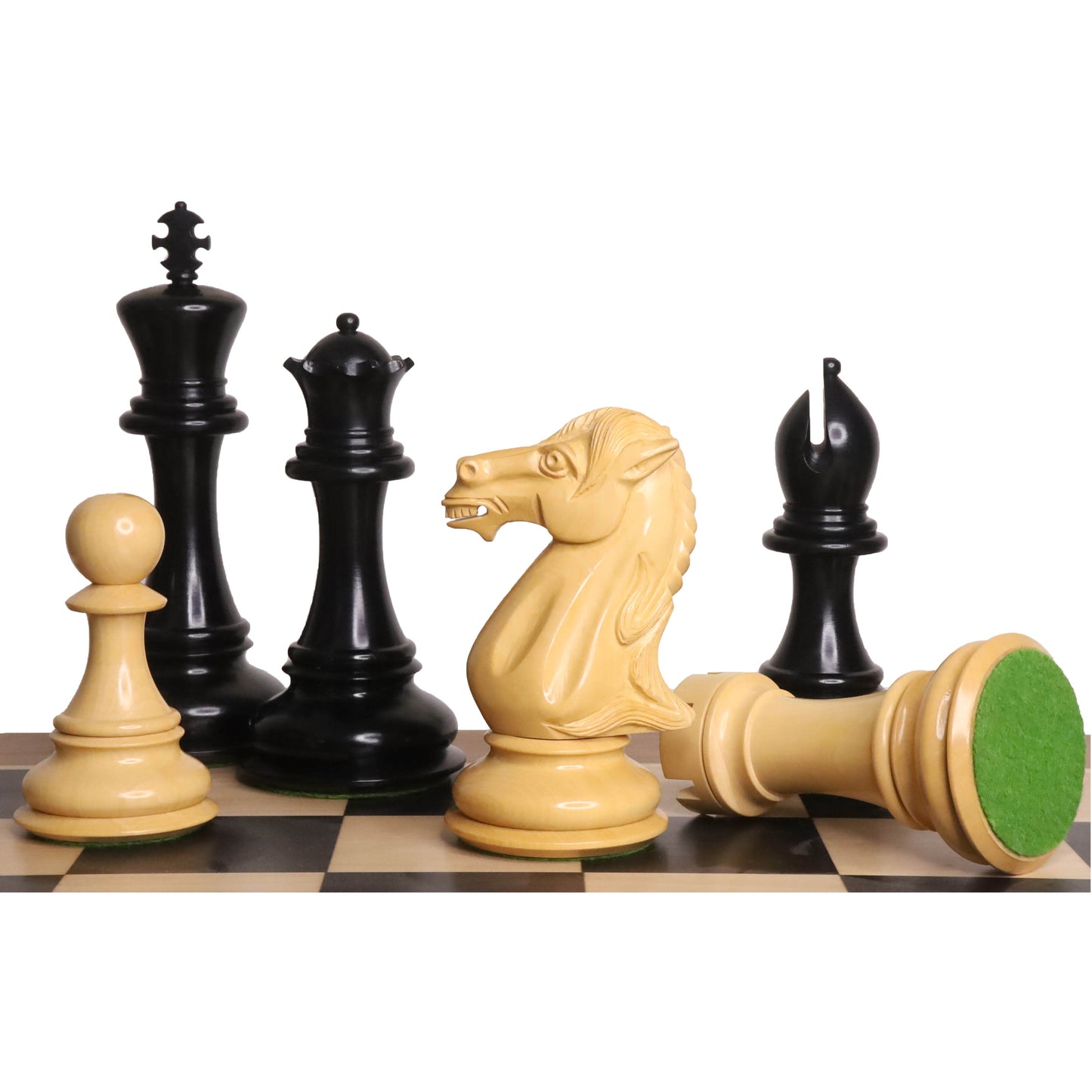 Combo of 6.1" Mammoth Luxury Staunton Chess Set - Pieces in Ebony Wood with 25" Chess board