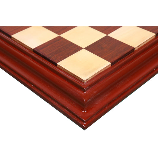 21" Bud Rosewood & Maple Wood Luxury Chessboard with Carved Border- 57 mm Square