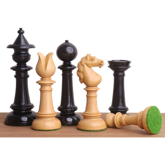 4" Edinburgh Northern Upright Pre-Staunton Chess Set- Chess Pieces Only - Ebony Wood