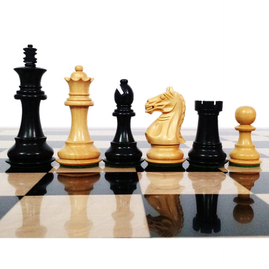 Fierce Knight Staunton Chess Set- Chess Pieces Only - Weighted Boxwood - 3.5" Extra Queens