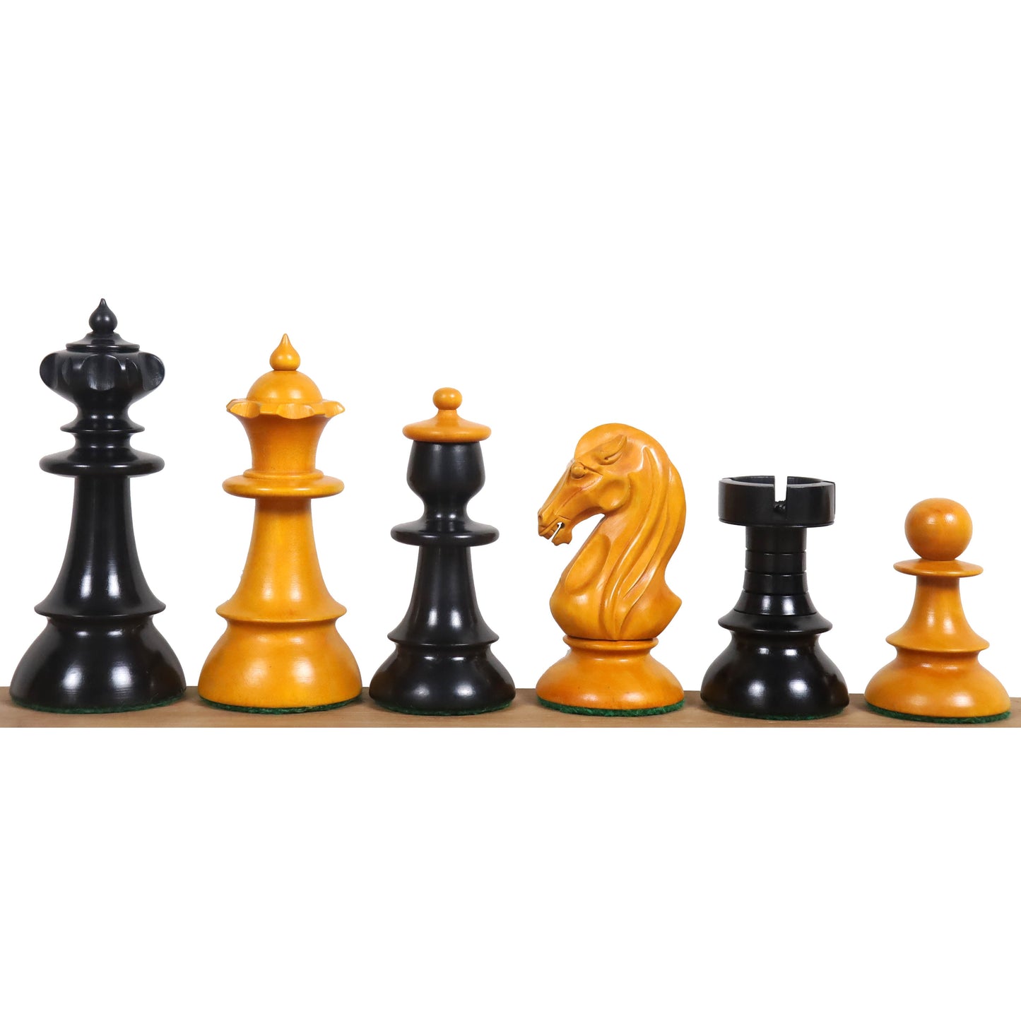 Austrian Coffee House Chess Set- Chess Pieces Only - Antiqued Boxwood & Ebony - 4.1" King