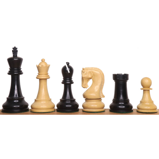 Leningrad Staunton Chess Set- Chess Pieces Only - Ebonised Boxwood - 4" King