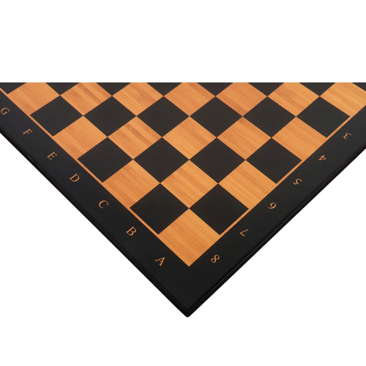 21" Wooden Printed Chess Board with Notations - Antique Boxwood & Ebony- 55mm square- Matt Finish