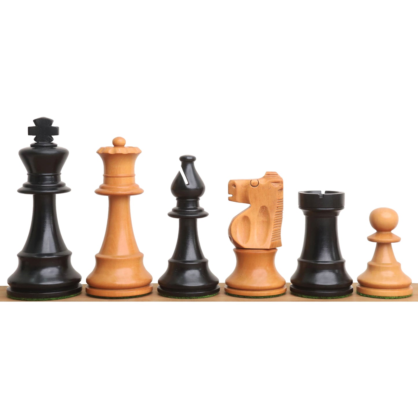 Improved French Lardy Chess Set- Chess Pieces Only - Antiqued boxwood - 3.9" King