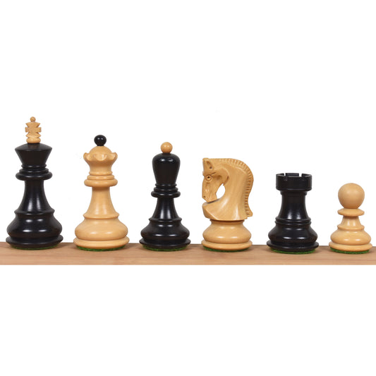 2.6″ Russian Zagreb Chess Set- Chess Pieces Only – Weighted Ebonised Boxwood