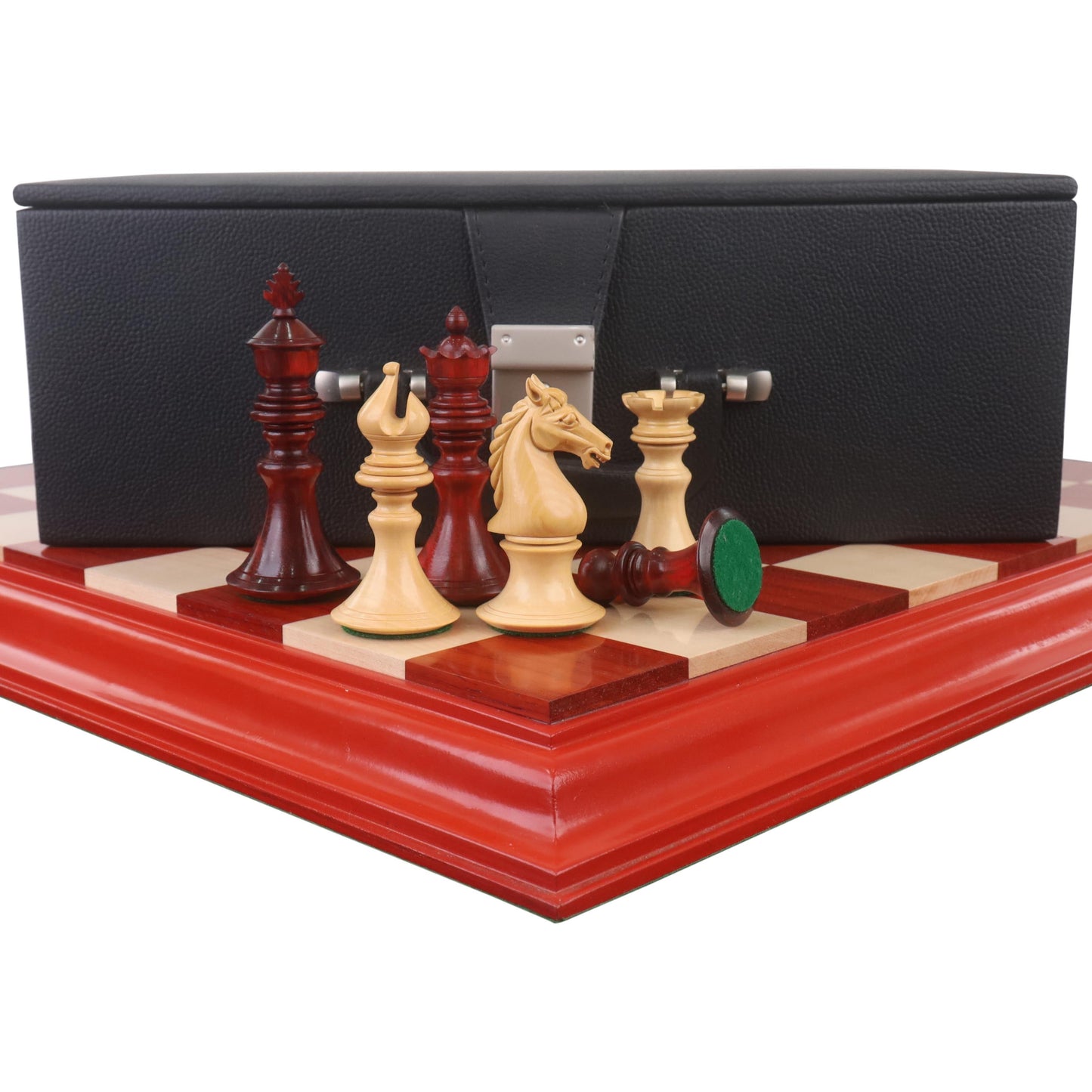 Combo of 4.3" Aristocrat Series Luxury Staunton Chess Set - Pieces in Bud Rosewood & Boxwood with Board and Box