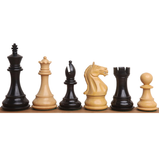 4" Fierce Knight Staunton Chess Set- Chess Pieces Only - Weighted Ebonised Boxwood