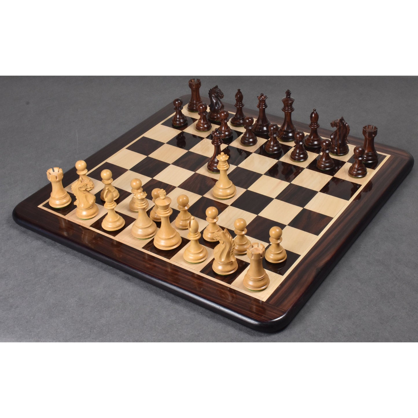 4" Fierce Knight Staunton Chess Set- Chess Pieces Only - Weighted Rosewood
