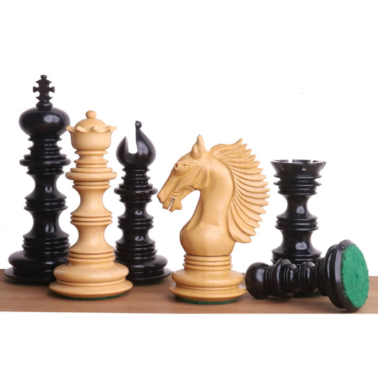 Slightly Imperfect 4.5" Gallant Knight Luxury Staunton Chess Set- Chess Pieces Only - Triple Weighted - Ebony Wood
