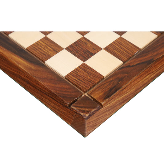 15" Drueke Style Golden Rosewood & Maple Wood Chess board - 38 mm square