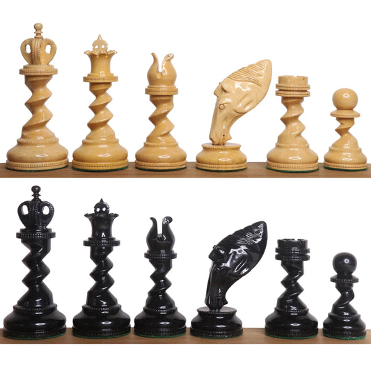 4.3" Grazing Knight Luxury Staunton Chess Set- Chess Pieces Only-Lacquered Ebony Wood