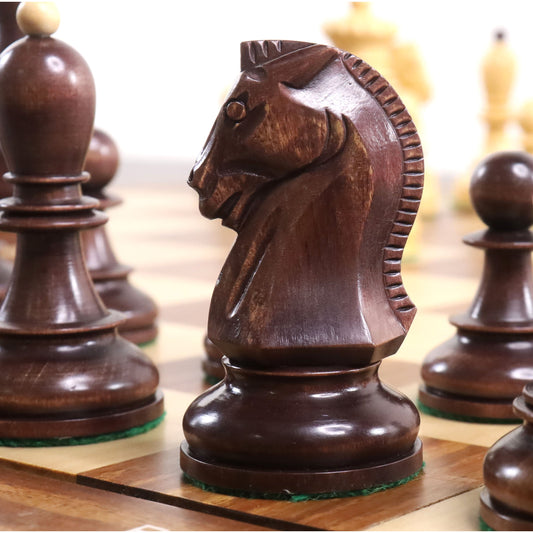 1950s' Fischer Dubrovnik Chess Set- Chess Pieces Only - Unweighted Base - Mahogany Stained Boxwood