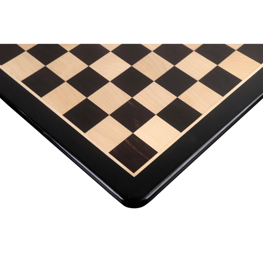 21 inches Large Solid Inlaid Ebony & Maple Wood Chess board - Square of 55 mm
