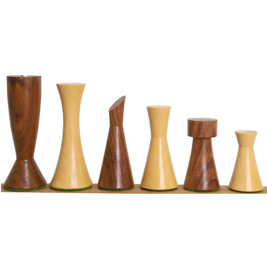 3.4" Minimalist Tower Series Chess Set- Chess Pieces Only- Weighted Golden Rosewood