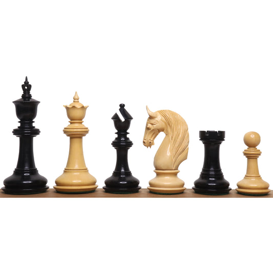 4.6" Bath Luxury Staunton Chess Set- Chess Pieces Only - Ebony Wood - Triple Weight