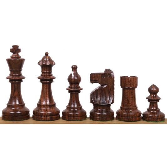 3.8" Reproduced W.T. Pinney Staunton Chess Set- Chess Pieces Only - Weighted Rosewood