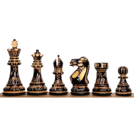 4" Professional Staunton Hand Carved Chess Set- Chess Pieces Only- Gloss finish Boxwood