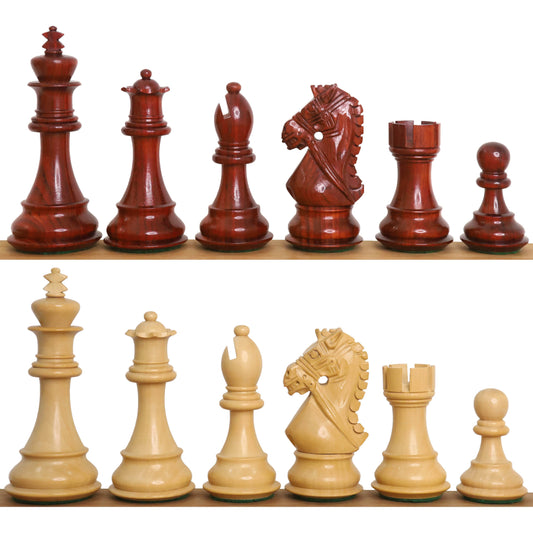 3.9" Bridle Staunton Luxury Chess Set- Chess Pieces Only - Bud Rosewood & Boxwood