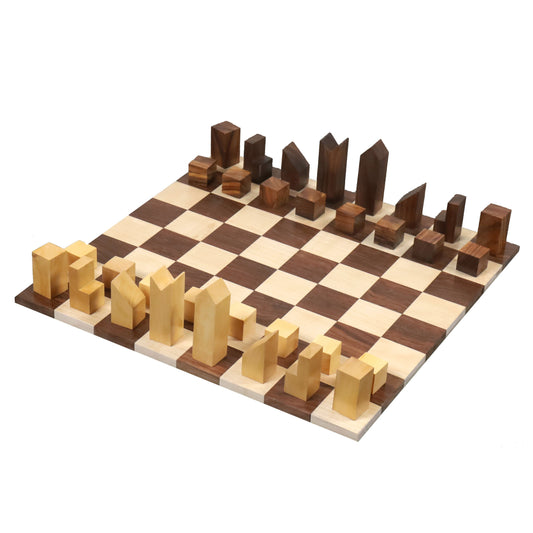 Lanier graham Combo Chess Set - Chess Pieces + Chess Board in Golden Rosewood