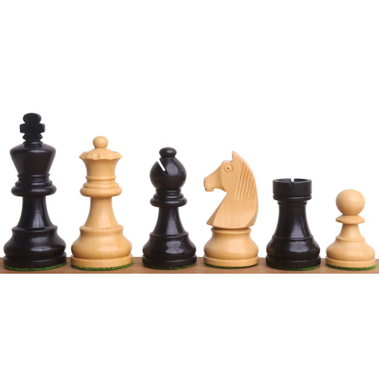 2.8" Tournament Staunton Chess Set- Chess Pieces Only - Ebonised Boxwood- Compact size