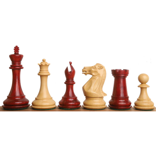 4" Sleek Staunton Luxury Chess Set- Chess Pieces Only - Triple Weighted Bud Rose Wood