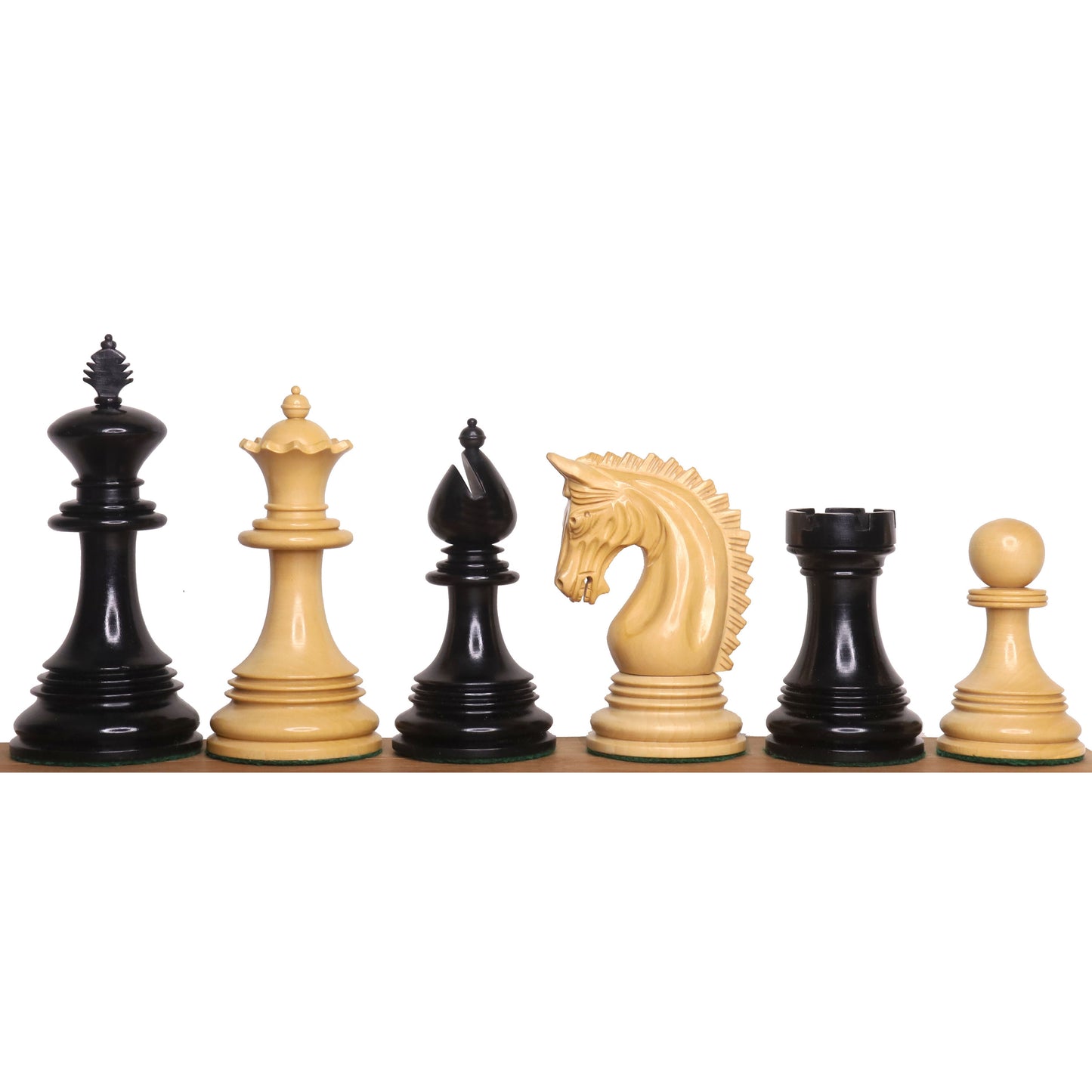 Slightly Imperfect 4.2" Luxury Patton Staunton Chess Set - Chess Pieces Only - Ebony Wood - Triple Weighted