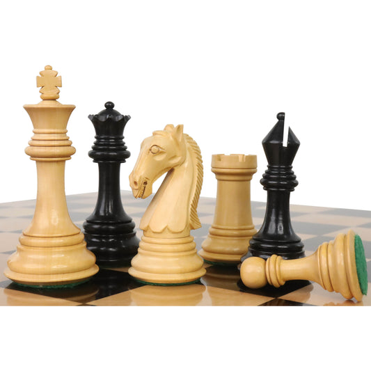 3.9" New Columbian Staunton Chess Set- Chess Pieces Only - Ebony Wood - Double Weighted