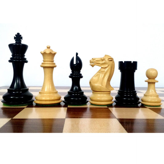 4.1" Pro Staunton Weighted Wooden Chess Set- Chess Pieces Only - Ebonised wood - 4 queens