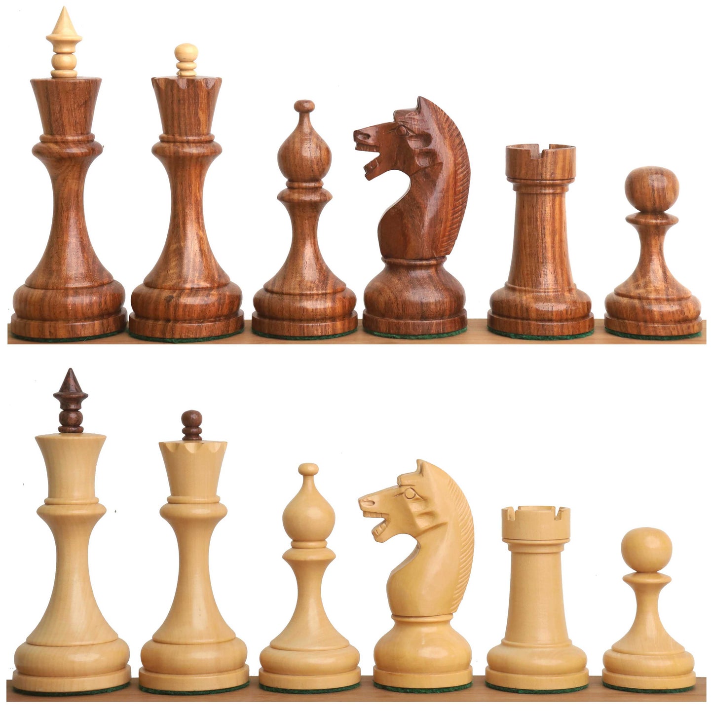 Slightly Imperfect 4.5" Soviet Russian 1960's Chess Set - Chess Pieces Only-Double Weighted Golden Rosewood