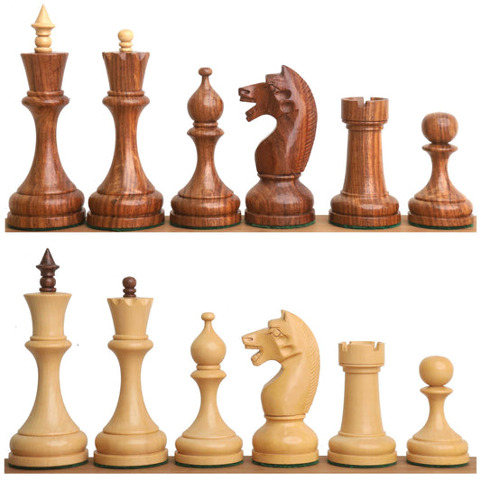 Slightly Imperfect 4.5" Soviet Russian 1960's Chess Set - Chess Pieces Only-Double Weighted Golden Rosewood