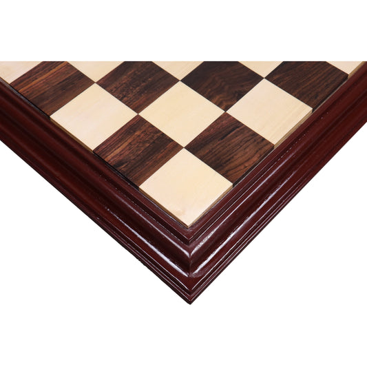 21" Rosewood & Maple Wood Luxury Chess board with Carved Border - 57 mm Square