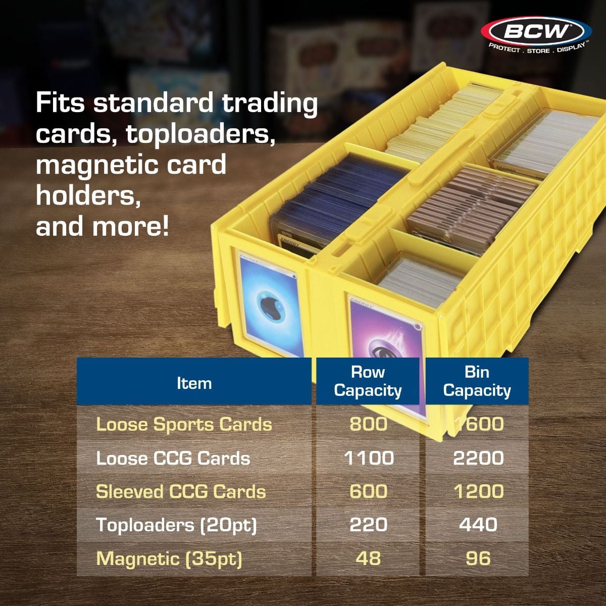 Collectible Card Bin - 1600 - Yellow