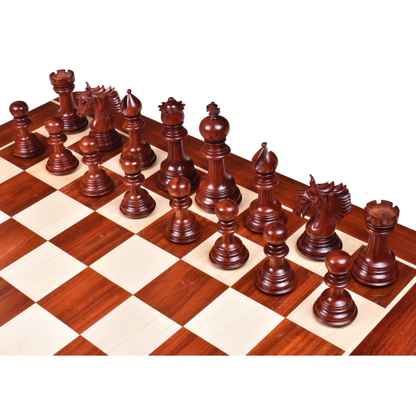 4.6" Arthur Luxury Staunton Chess Set- Chess Pieces Only - Bud Rosewood - Triple Weighted
